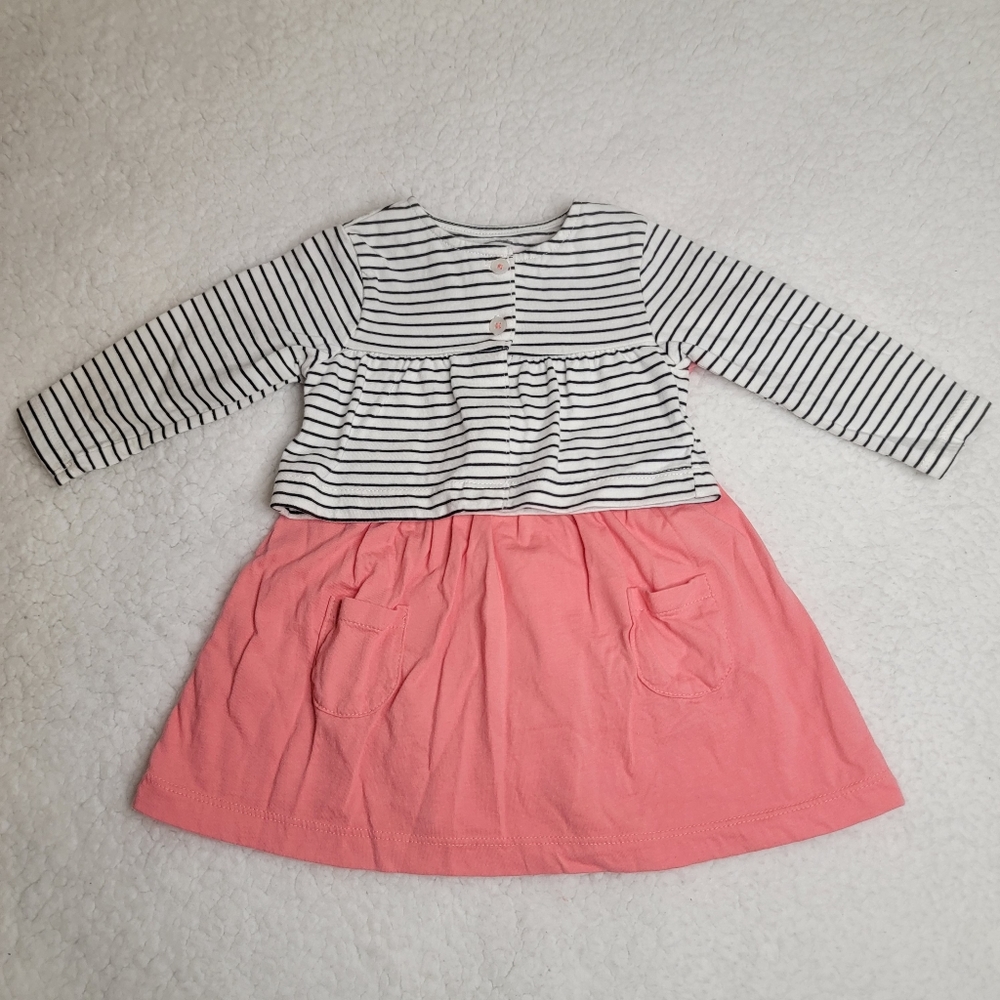Carter's baby girl bodysuit dress & cardigan set.